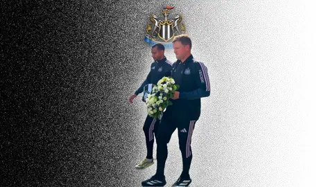 WATCH: Eddie Howe and David Hopkinson lay wreaths for Kevin Keegan