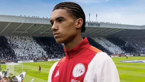 Newcastle eye Ajax giant Aaron Bouwman as scouts pursue Fabian Schar's successor